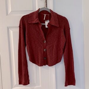 NWT Free People Ella Button-Up Sweater